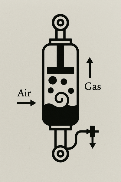 Đặc tính của hệ thống treo thủy khí với hỗn hợp khí-dầu