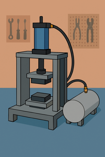 Thiết kế và chế tạo mô hình máy dập mini sử dụng khí nén để biến dạng phối kim loại tấm