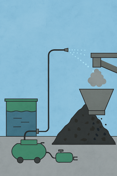 Thiết kế hệ thống chống bụi bằng hỗn hợp nước - khí nén tại kho than và bunke rót than