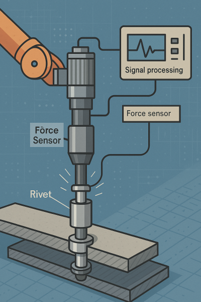 Phát hiện lực ép và xử lý tín hiệu trong hệ thống robot hỗ trợ tán đinh khí nén kiểu va đập