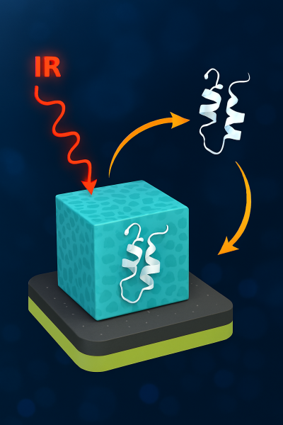 Cảm biến sinh học điện hóa in dấu protein điều khiển bằng ánh sáng cận hồng ngoại dựa trên hydrogel dẫn điện có trí nhớ hình dạng