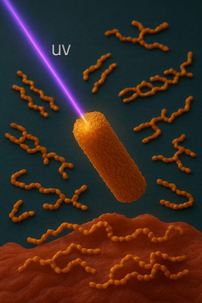 Chiếu tia UV tạo trật tự hình thái qua biến đổi cấu hình trong màng polythiophene
