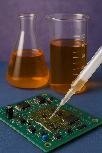 Nghiên cứu chế tạo lớp phủ bảo vệ bo mạch điện tử trên cơ sở nhựa epoxy biến tính bằng cao su polysulfide lỏng