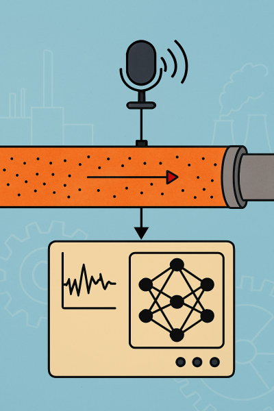 Đo lưu lượng khối chất rắn trong vận chuyển khí nén ngang bằng phương pháp phát hiện âm thanh kết hợp học máy