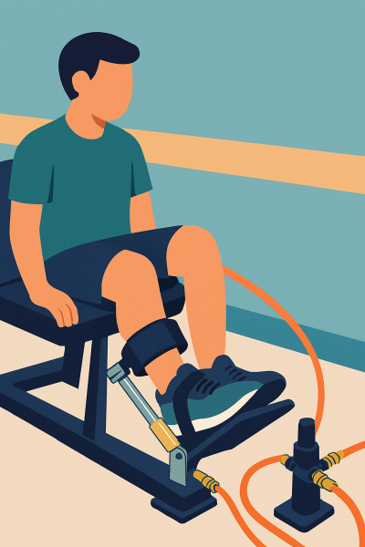 Máy kéo giãn cổ chân điều khiển bằng khí nén: khái niệm an toàn và thử nghiệm hiệu quả trên người trẻ khỏe mạnh