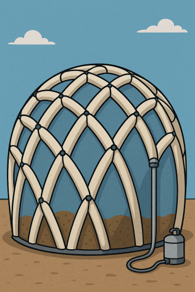 Phân tích kết cấu phương pháp dựng lưới vỏ đàn hồi bằng khí nén