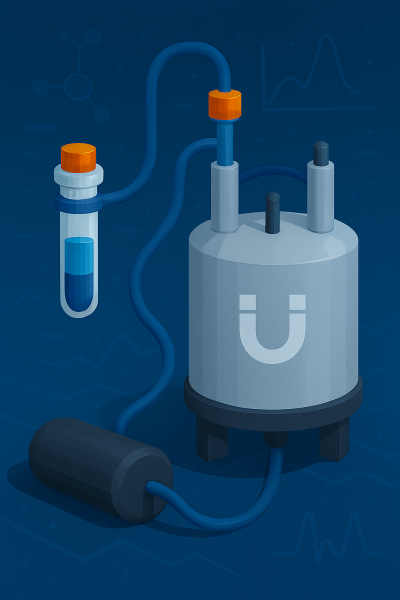 Hệ thống vận chuyển mẫu bằng khí nén tự động cho chu trình từ trường và NMR siêu phân cực parahydro