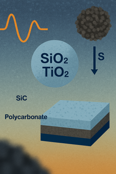 Gia công lớp phủ composite SiO₂/TiO₂ bằng vi sóng lai nhanh trên nền polycarbonate