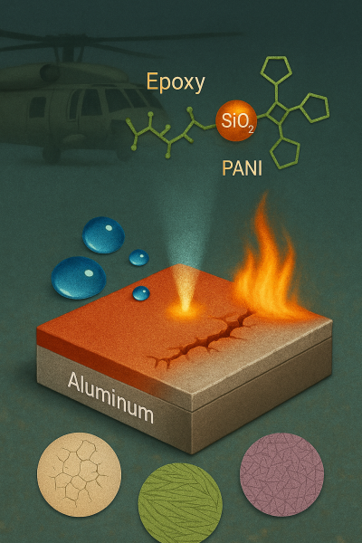 Thiết kế lớp phủ epoxy chức năng chống ăn mòn sử dụng hạt nano polyaniline dẫn điện SiO₂ trên hợp kim nhôm thân máy bay trực thăng