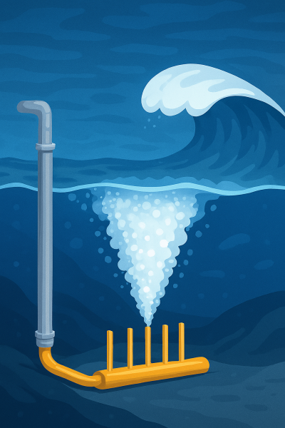 Mô phỏng số hành vi thủy động học của đê chắn sóng khí nén