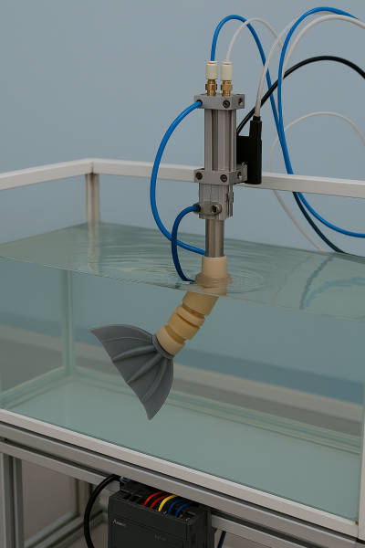 Điều khiển bám theo thời gian hữu hạn cho vây đuôi mềm khí nén có độ cứng biến đổi