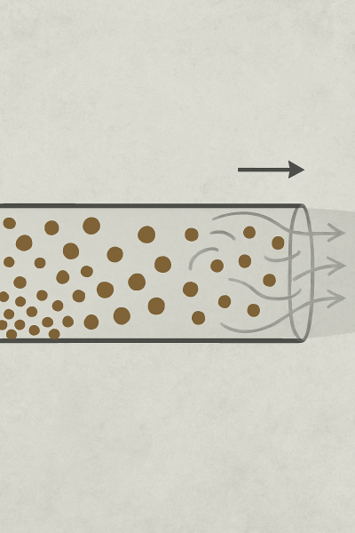 Phân tích ảnh hưởng của vận tốc khí đến phân bố hạt trong vận chuyển khí nén pha loãng