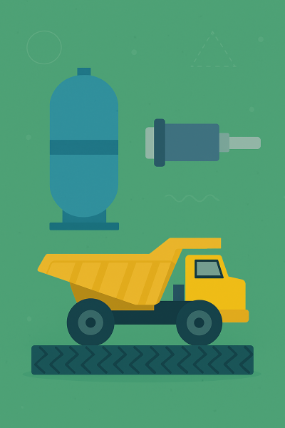 Hệ thống tích trữ năng lượng thủy-khí kết hợp mới cho xe tải khai thác hybrid